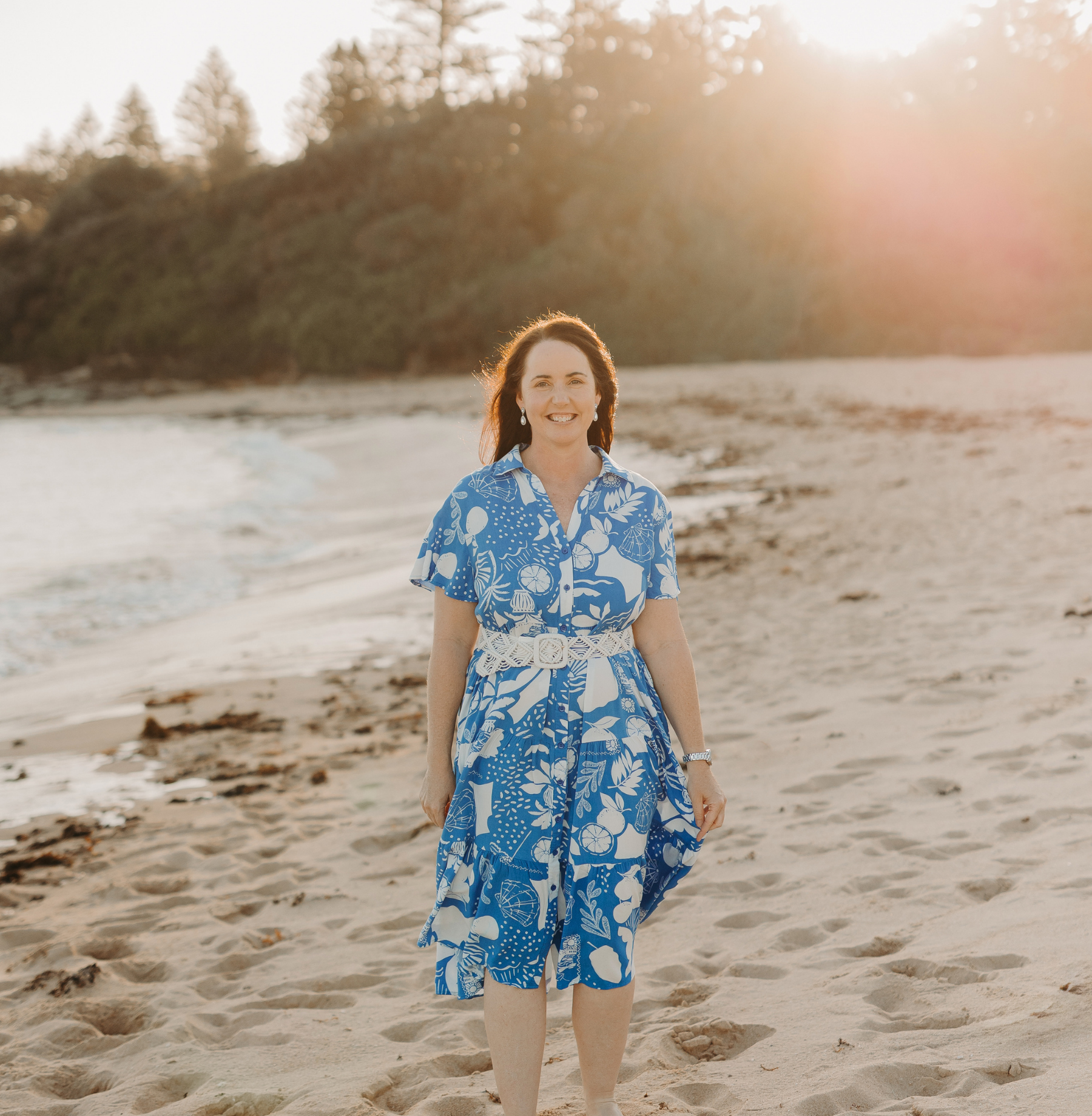 Sydney and Central Coast copywriter Jane Havercroft walking along the beach
