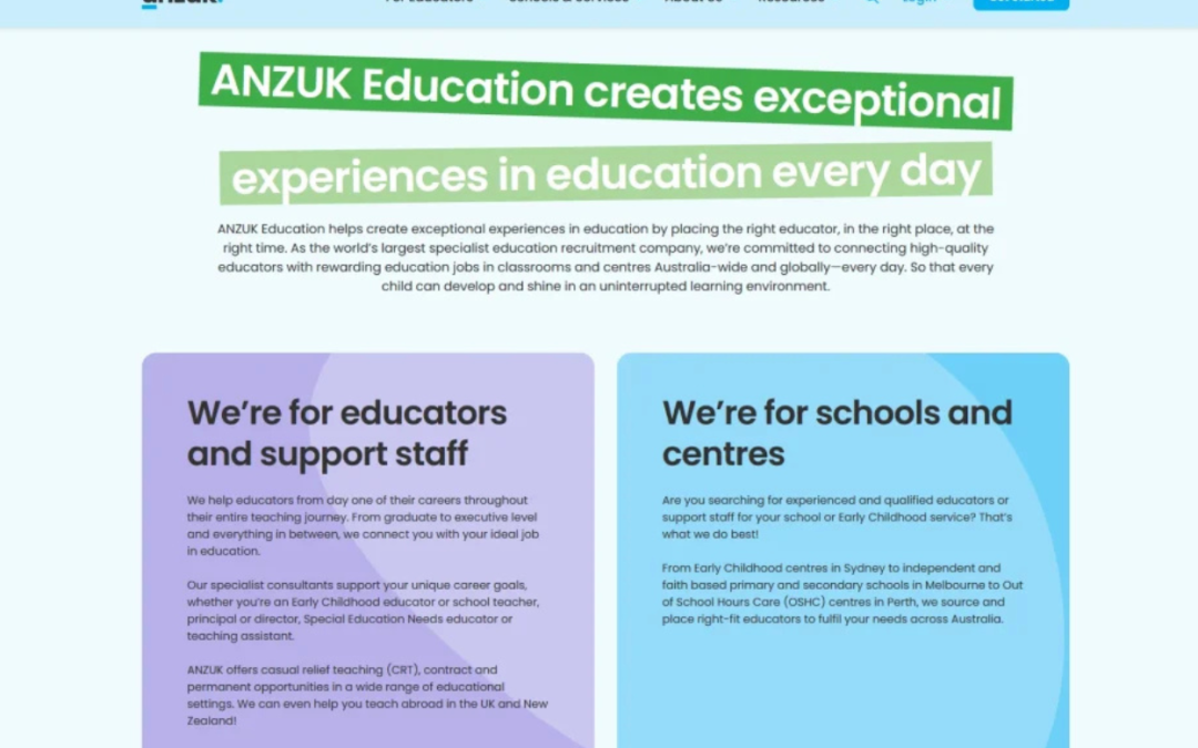 SEO Website Copywriting for ANZUK Education