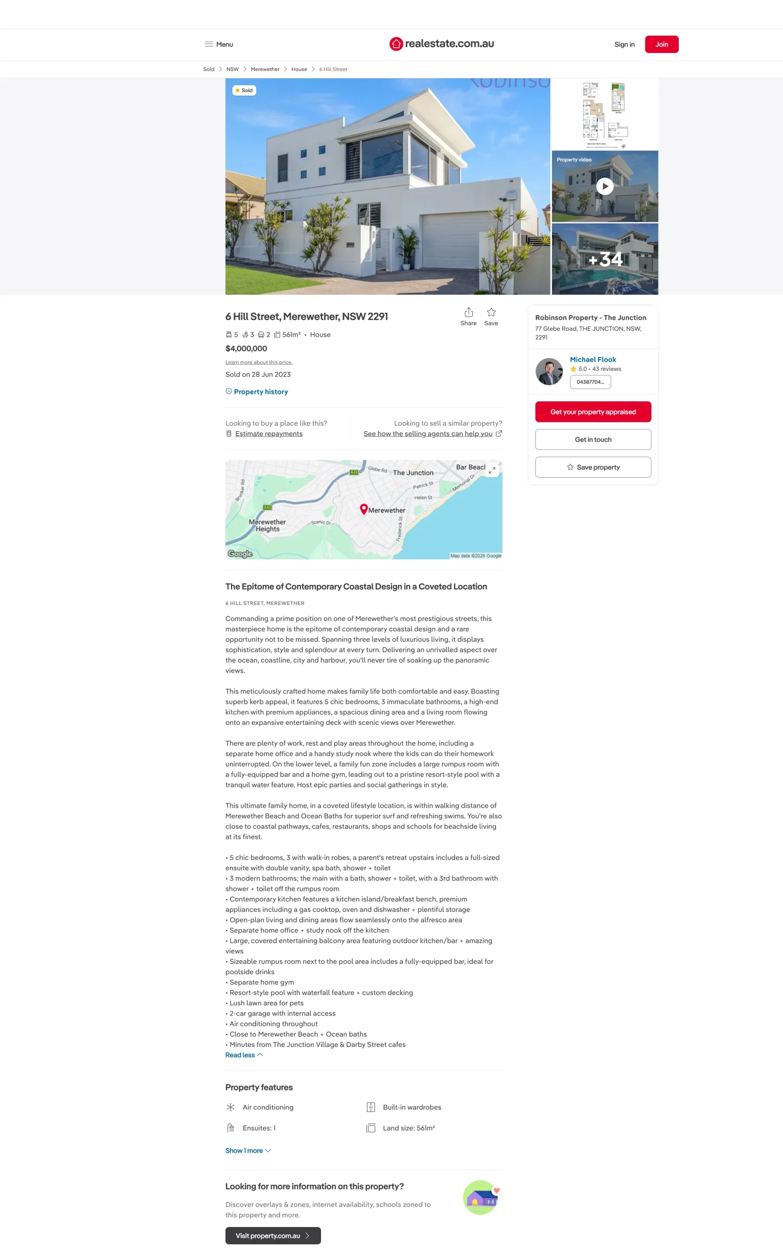 Example of real estate copywriting for Robinson Property’s agency bio.