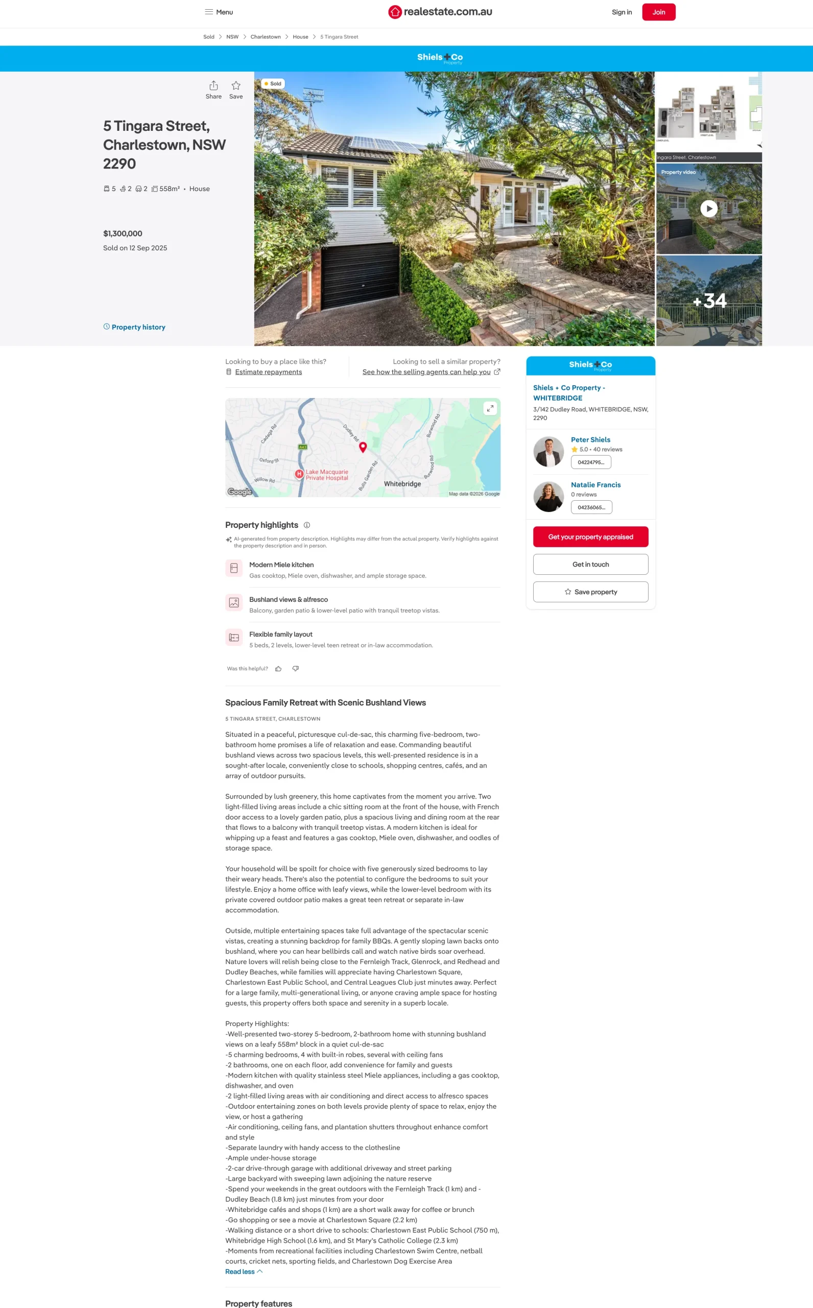Example of real estate copywriting for Shiels+Co Property.