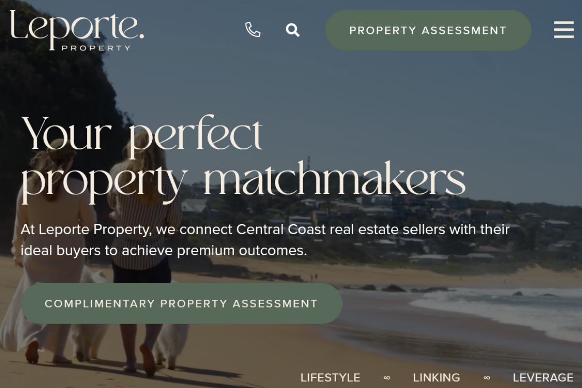 Example of Breezy Words’ website copywriting services for Leporte Property’s home page