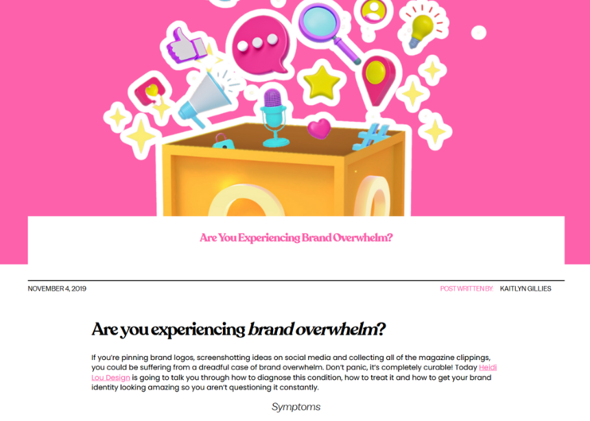 Blog Writing for Heidi Lou Design