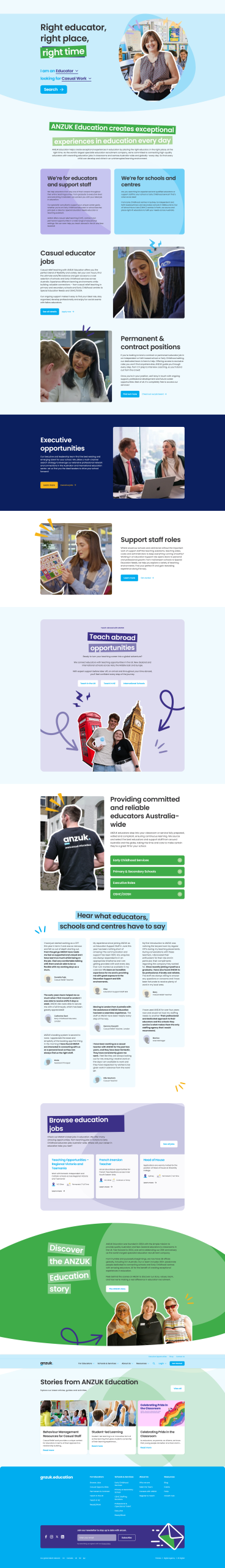 Example of SEO website copywriting for ANZUK Education’s home page